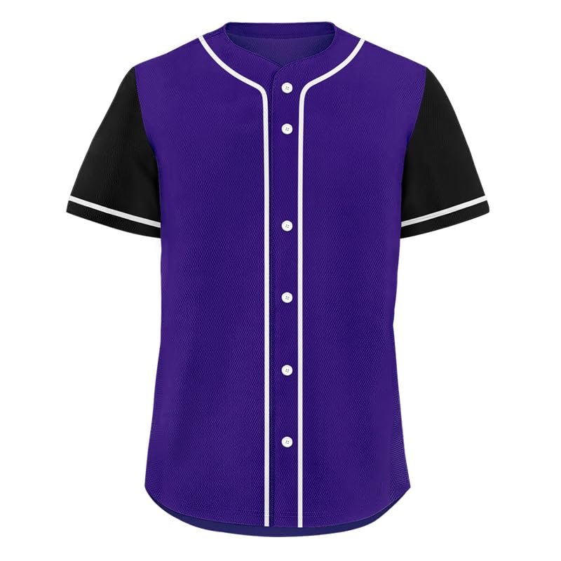 Men's Baseball Jersey Inspired Classic Full Button Down Quick Dry Softball Team Jerseys Breathable Women's Athletic Shirt
