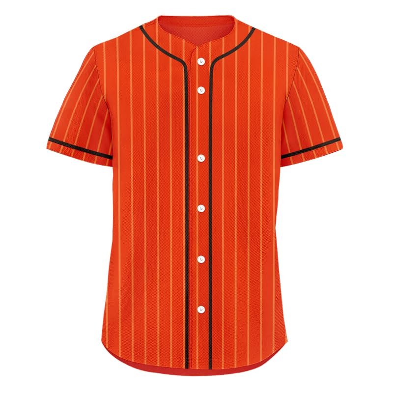 Men's Striped Baseball Jersey Classic Fit Breathable Fabric Softball Jerseys Sizes Sports Shirt