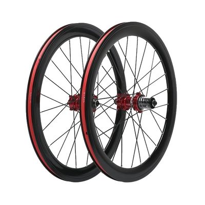 20'' 451 Bicycles Wheelset Road Bikes BMX Wheel Foldable Bikes Wheelset Quick Release Disc Brake Wheels Front 2 Rear 4 Bearing Hubs 8 9 10 11 Speed 24 Holes 1795g (Size : Red_451)