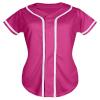 QTWW INC Womens Baseball Jersey Button Down Softball Jersey Short Sleeve Tee Hip Hop Shirt Active Team Sports Uniforms Rose XXL view 1