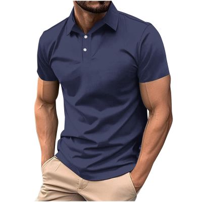 NineFit Basics Classic Polo Shirts for Men Casual Premium Short Sleeve Fitted Golf Tshirt Summer Business Collared Work Tops Lightweight Tee Navy, XX-Large