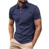 NineFit Basics Classic Polo Shirts for Men Casual Premium Short Sleeve Fitted Golf Tshirt Summer Business Collared Work Tops Lightweight Tee Navy, XX-Large view 1