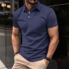 NineFit Basics Classic Polo Shirts for Men Casual Premium Short Sleeve Fitted Golf Tshirt Summer Business Collared Work Tops Lightweight Tee Navy, XX-Large view 2