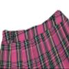 SANGTREE Women's Pleated Skirts Casual Buckle Belted Elastic Waist Tennis Skater Short Mini Skirt, 2# Mini Rose Red Plaid, US L view 4
