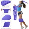 Sosation 2 Set Volleyball Knee Pads and Volleyball Arm Sleeves with Protection Pad Compression Forearm Wrist Guard with Thumb Hole Soft Breathable for Hitting Passing(Black, Purple) view 3