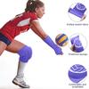 Sosation 2 Set Volleyball Knee Pads and Volleyball Arm Sleeves with Protection Pad Compression Forearm Wrist Guard with Thumb Hole Soft Breathable for Hitting Passing(Black, Purple) view 4