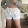NUFIWI Women Gingham Boy Shorts Smocked Plaid Bloomers Cute Frill Ruffle Sexy Micro Shorts Bottoms Y2k Pettipants(Da21 White A,L) view 4