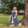 Girls Renaissance Dress Medieval A Line Maxi Dresses Grey Blue Size 7 view 3