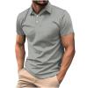 NineFit Basics Classic Polo Shirts for Men Casual Premium Short Sleeve Fitted Golf Tshirt Summer Business Collared Work Tops Lightweight Tee Gray, Large view 1