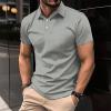 NineFit Basics Classic Polo Shirts for Men Casual Premium Short Sleeve Fitted Golf Tshirt Summer Business Collared Work Tops Lightweight Tee Gray, Large view 2