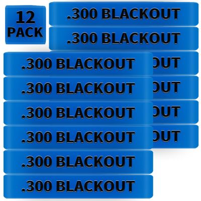 12 Pack Miaozhun .300 Blackout Magazine Marking Bands 300 BLK Magazine Caliber Identification (Blue-Black)