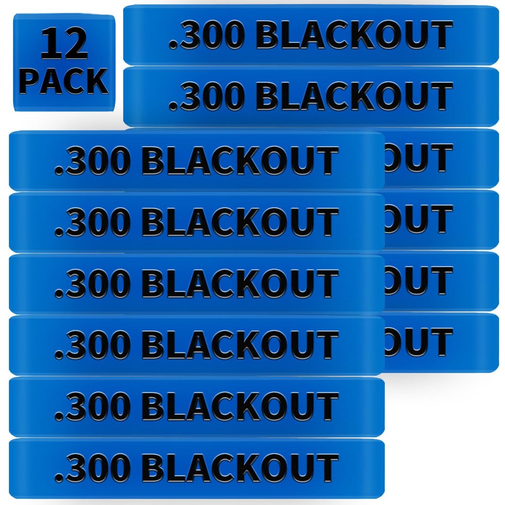 12 Pack Miaozhun .300 Blackout Magazine Marking Bands 300 BLK Magazine Caliber Identification (Blue-Black)