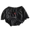 NUFIWI Women Gingham Boy Shorts Smocked Plaid Bloomers Cute Frill Ruffle Sexy Micro Shorts Bottoms Y2k Pettipants(G313 Solid Black,M) view 1