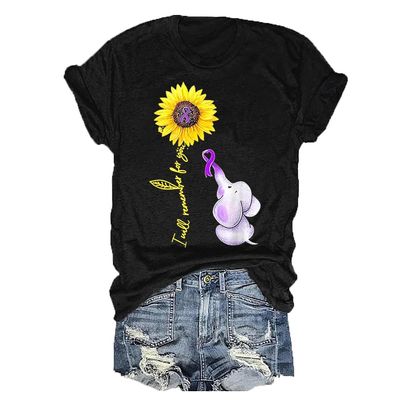 I Will Remember for You Elephant Tshirt Alzheimers Awareness Shirts I Will Remember for You Tshirt Alzheimers Awareness Purple Ribbon Clothing Gifts Mental Health Tshirts Women