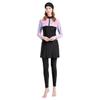 IMEKIS Muslim Swimsuits for Women: Modest Swimwear Islamic Long Sleeve Burkini Swimsuit Full Cover Hijab Swimming Suits Cap Pants Rash Guard 3 Piece Swim Sets Muslim Bathing Suits Pink Medium view 2