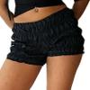 NUFIWI Women Gingham Boy Shorts Smocked Plaid Bloomers Cute Frill Ruffle Sexy Micro Shorts Bottoms Y2k Pettipants(C156 Black,S) view 1