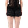 NUFIWI Women Gingham Boy Shorts Smocked Plaid Bloomers Cute Frill Ruffle Sexy Micro Shorts Bottoms Y2k Pettipants(C156 Black,S) view 4