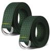 Seematn Web Football Belt 52 Inches Football Pants Belt D Ring Belts for Men Women Youth Boys Kids Girls(Dark Green,2 Pcs) view 1