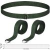 Seematn Web Football Belt 52 Inches Football Pants Belt D Ring Belts for Men Women Youth Boys Kids Girls(Dark Green,2 Pcs) view 2