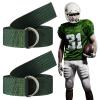 Seematn Web Football Belt 52 Inches Football Pants Belt D Ring Belts for Men Women Youth Boys Kids Girls(Dark Green,2 Pcs) view 3