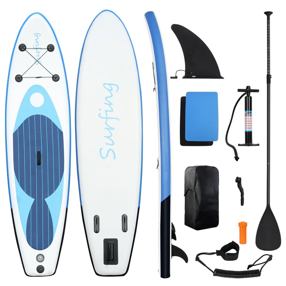 Altsuceser [13 29"6" Inflatable Paddle Board, Inflatable Stand Up Paddle Boards with Premium SUP- Board Accessories Kit, PVC Paddleboard Wide Stable Design Blue