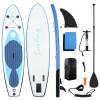 Altsuceser [13 29"6" Inflatable Paddle Board, Inflatable Stand Up Paddle Boards with Premium SUP- Board Accessories Kit, PVC Paddleboard Wide Stable Design Blue view 1