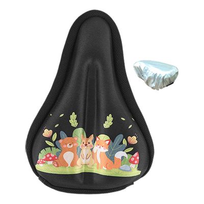 Kids Bike Seat Cushion Cover, Memory Foam Child Bike Seat Cover Soft Small Bicycle Saddle Pad with Water&Dust Resistant Cover, S Animals