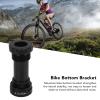Lybunair Aluminium Alloy Bike Bottom Bracket, Threaded Screw in Type Bike Bottom Accessory for Mountain Bike, Black view 4