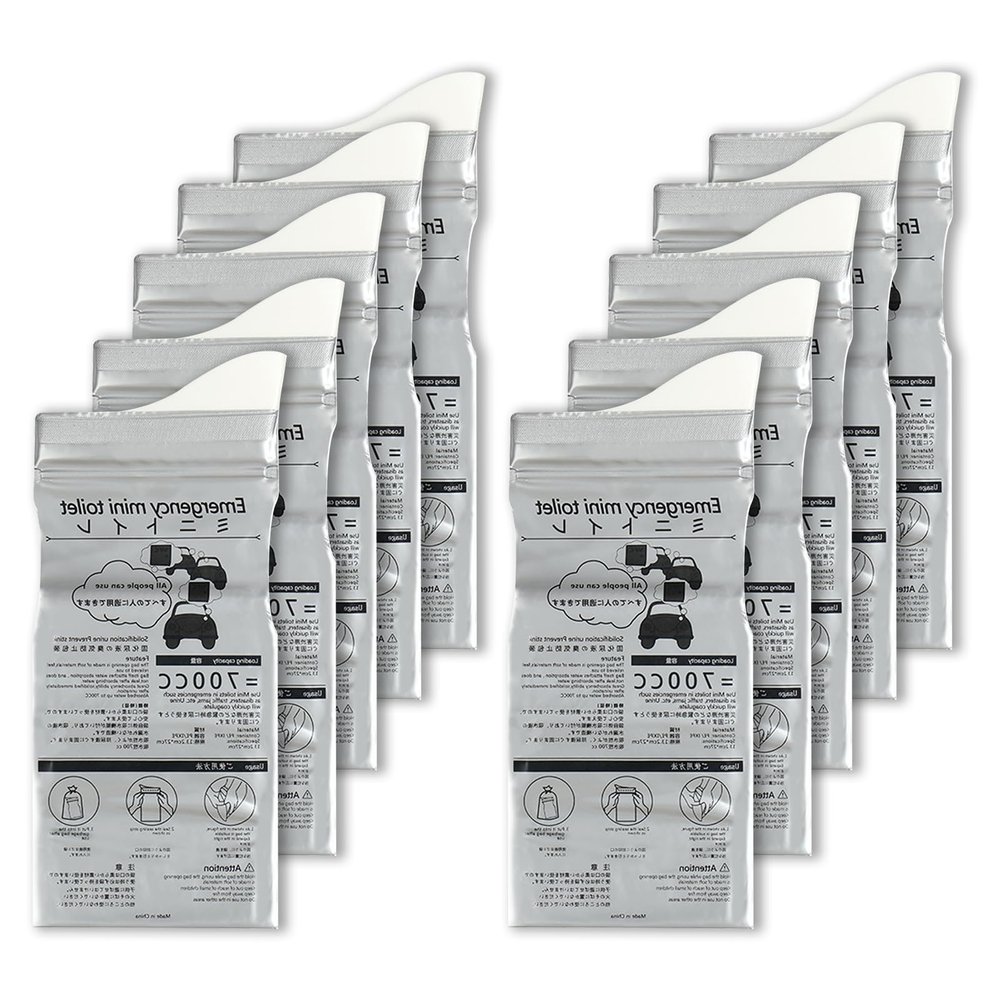 ACAGALA 12 Pack Disposable Urine Bags Portable 700ML Travel Pee Bags for Outdoor Travel Emergency Camping Urinal Bag for Men Women