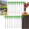 8" Screw in Tent Stakes - Ground Anchors Screw, 2024 New Screw in Tent Stakes Heavy Duty, Metal Threaded Tent Spikes, Tent Pegs Camping Stakes, Tent Stakes for Outdoor Camping (8, Green) view 1