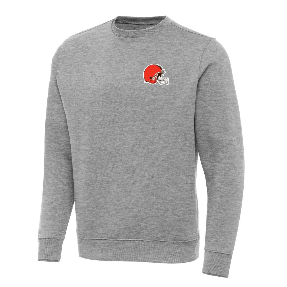 Antigua Men's Heather Gray Cleveland Browns Victory Pullover Sweatshirt