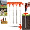 8" Screw in Tent Stakes - Ground Anchors Screw, 2024 New Screw in Tent Stakes Heavy Duty, Metal Threaded Tent Spikes, Tent Pegs Camping Stakes, Tent Stakes for Outdoor Camping (16, Red) view 1