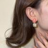 2PCS Women's Square Ear Clips Clip On Earrings,Non Pierced Earrings for Brides, Bridesmaids, Prom and Wedding (Pink Golden Ear Clips) view 4