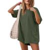Women's Tee Rompers One Piece Shorts Jumpsuits Athletic Workout Summer Outfits Casual Loose Loungewear with Pockets view 2