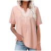 Mexican Embroidered Shirt for Women Summer Short Sleeve Ethnic Style Tops Boho Floral Print Dressy Blouse Loose Tunic view 1