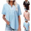 Mexican Embroidered Shirt for Women Summer Short Sleeve Ethnic Style Tops Boho Floral Print Dressy Blouse Loose Tunic view 4