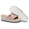 SACFOF Women's Open Toe Espadrilles Wedge Sandal Slip On Platform Sandals Dressy Comfortable Wedges Mules Shoes view 2