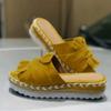 SACFOF Womens Espadrilles Slip on Wedge Sandals Casual Slides Bow Tie Platform Open Toe Summer Dressy Mules Shoes view 4