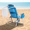 Backpack Beach Chair with Towel Bar,Cooler and Storage Pouch,5-Position Adjustable High Beach Chairs for Adults,Lightweight Folding Camping Lawn Chairs with Cup Holder,Portable Lay Flat Outdoor Chair view 2