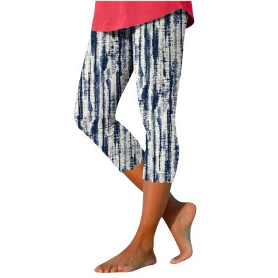 Women Capri Pants for Summer Pretty Leopard Print High Waist Yoga Pant Casual Knee Length Slim Fitting Beach Pants