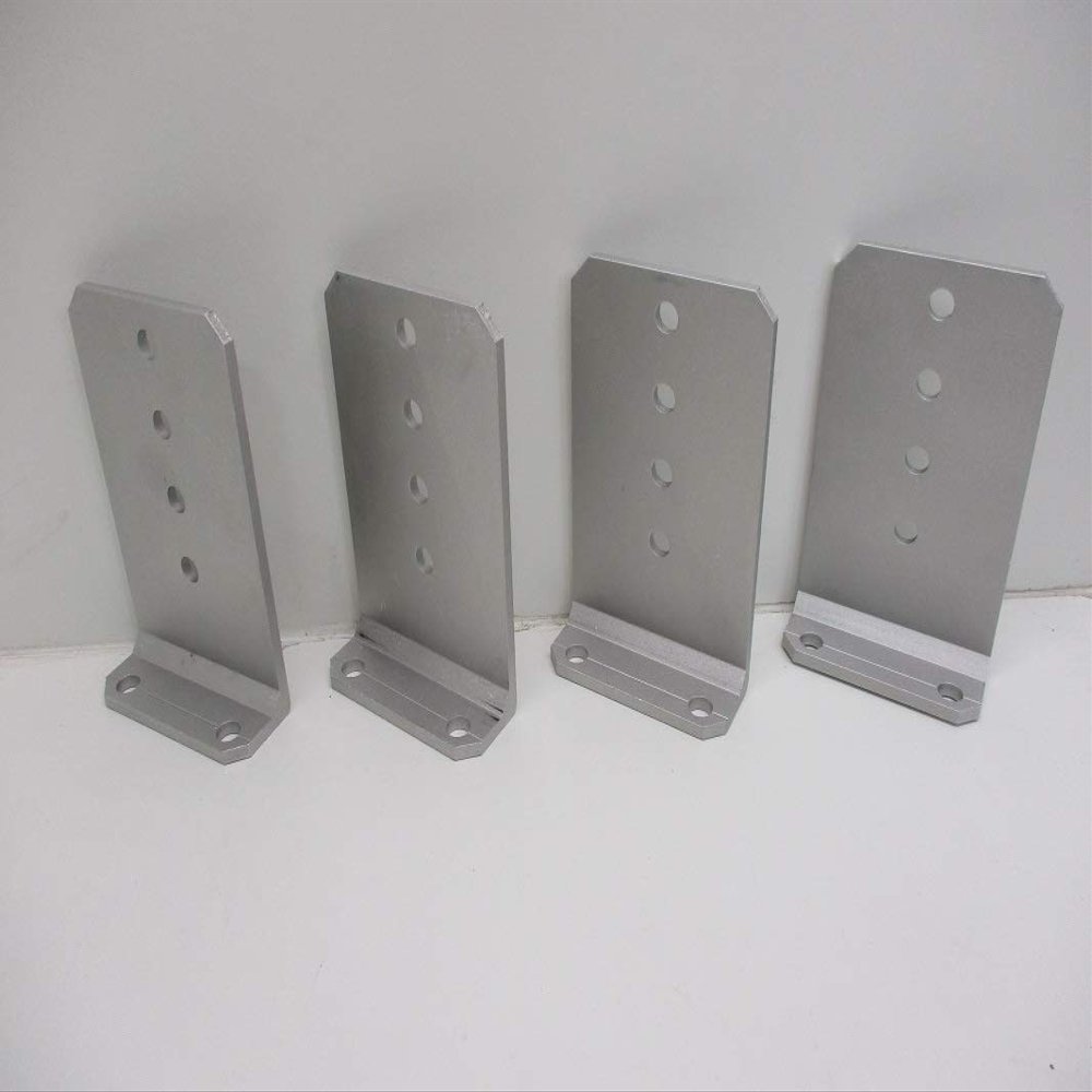 (4) Vertical Pontoon Boat Trailer Bunk Bolster L Brackets / 5" by 8" Aluminum