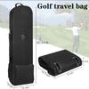 Generic Golf Club Travel Cover with Wheels, Large Capacity, 600D Fabric, Front Accessory Pockets, Black view 2