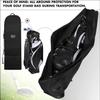 Generic Golf Club Travel Cover with Wheels, Large Capacity, 600D Fabric, Front Accessory Pockets, Black view 3
