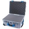 Silver Pelican Protector 1560 Case - with Pick & Pluck Foam - Blue Handles & Latches. view 1