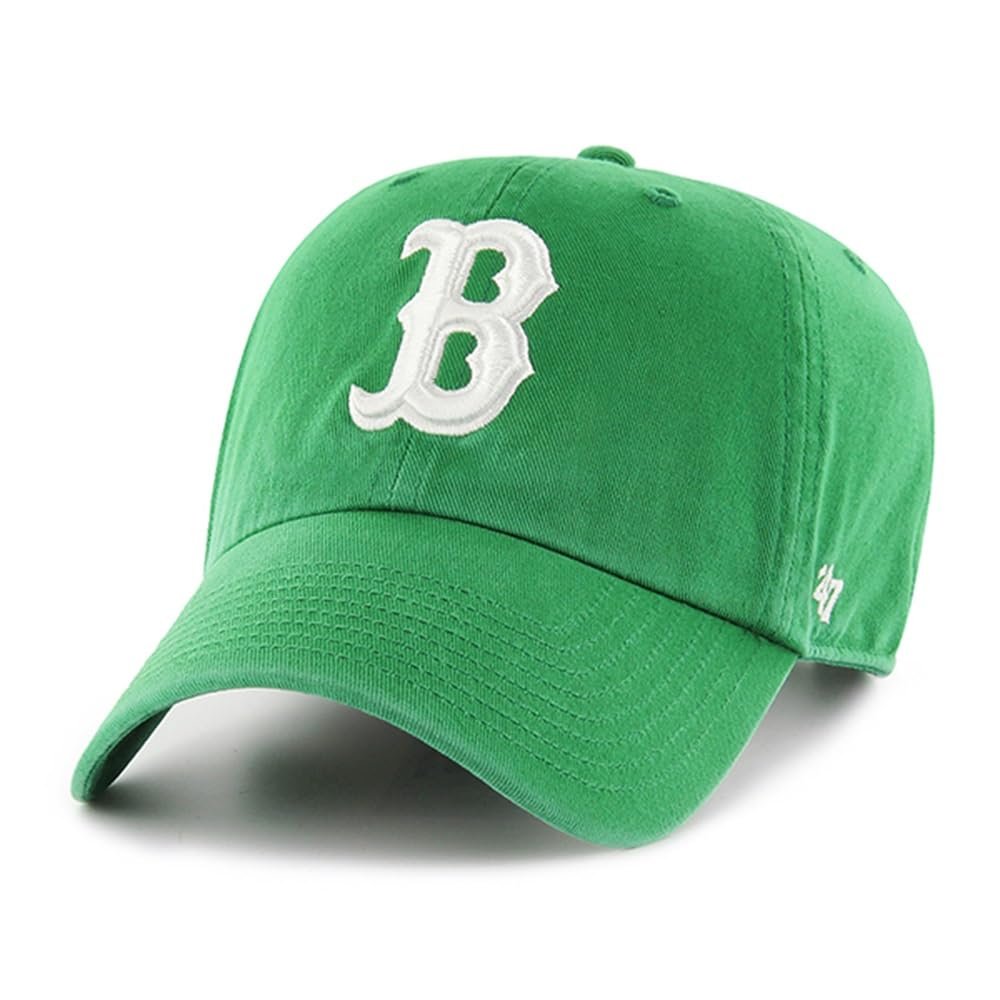 47 MLB Unisex-Adult Alternate Clean Up Adjustable Hat Cap - One Size (US, Alpha, One Size, Boston Red Sox Kelly Green/White)