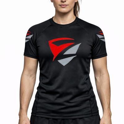 Zed Honra - Women's Model 1" Rash Guard - Compression Shirt for Jujitsu, BJJ, No Gi, MMA Training | Short Sleeve | XX-Large Black
