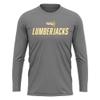Northern Arizona University Italic Name Collegiate Men's Sport Active Long Sleeve Shirt, Charcoal, X-Large view 1