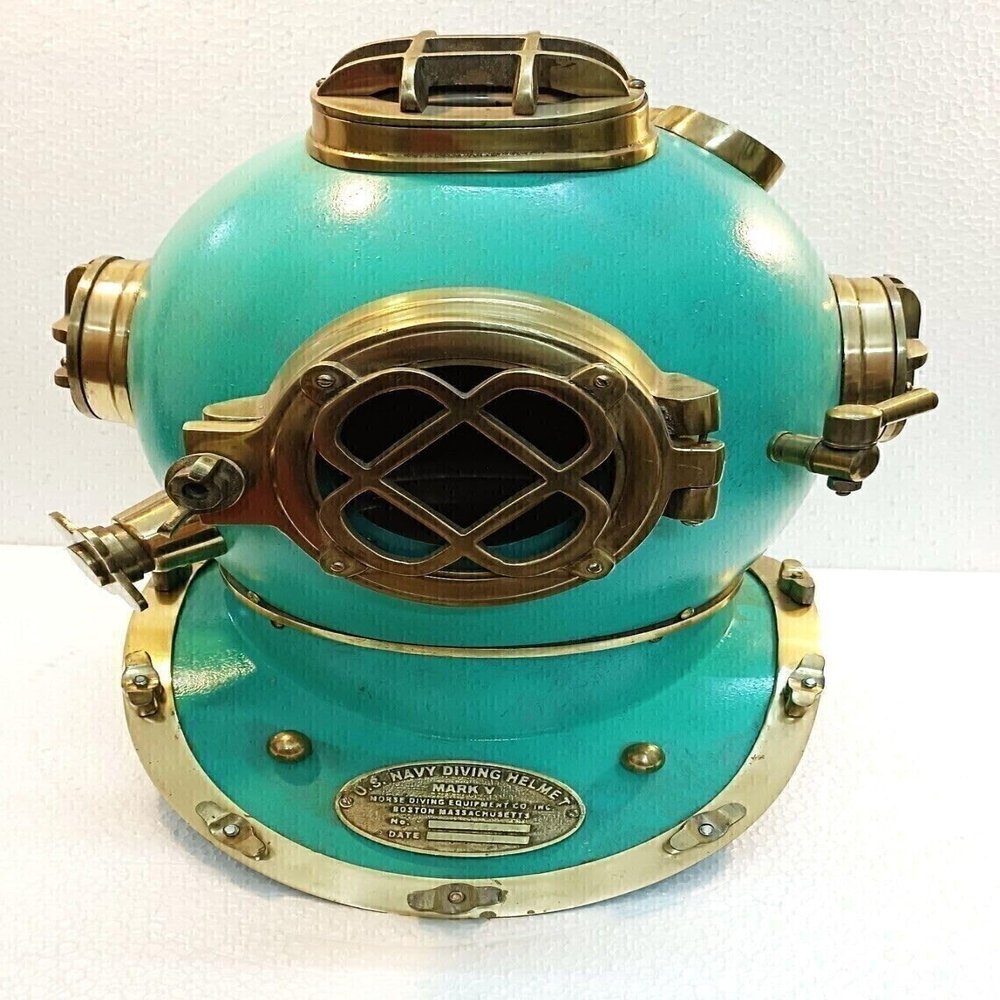 JAMSIBLE INDIA 18"" Diving Divers Helmet US Navy Mark V Deep Sea Antique Scuba Vintage Antique Scuba Sea Diver Vintage Marine Divers Helmet Solid Steel & Brass Scuba Diving Helmet