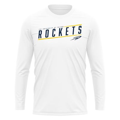 The University of Toledo Collegiate Sleek Men's Sport Active Long Sleeve Shirt, White, X-Large