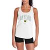Baylor University Collegiate Curved Name Women's Sport Active Racerback Tank Top, White, X-Large view 1
